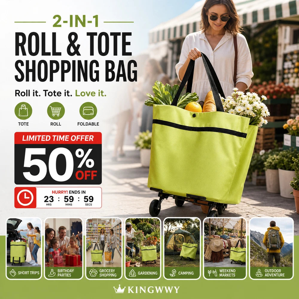 Rolling Grocery Shopping Bag