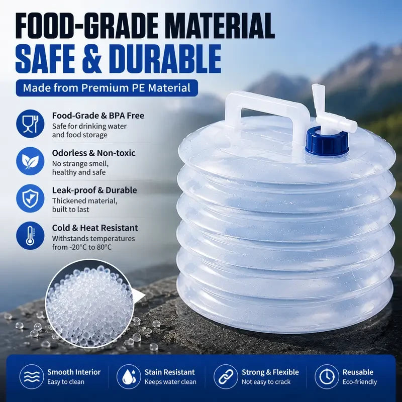 Foldable Water Storage Container with Tap
