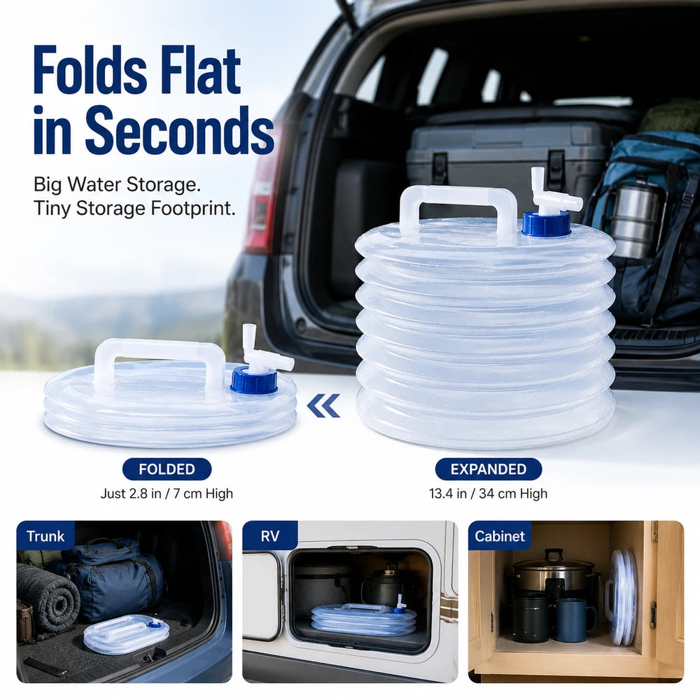 Foldable Water Storage Container with Tap