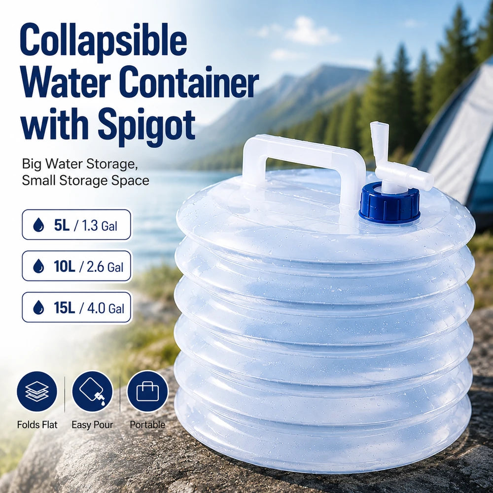 Foldable Water Storage Container with Tap