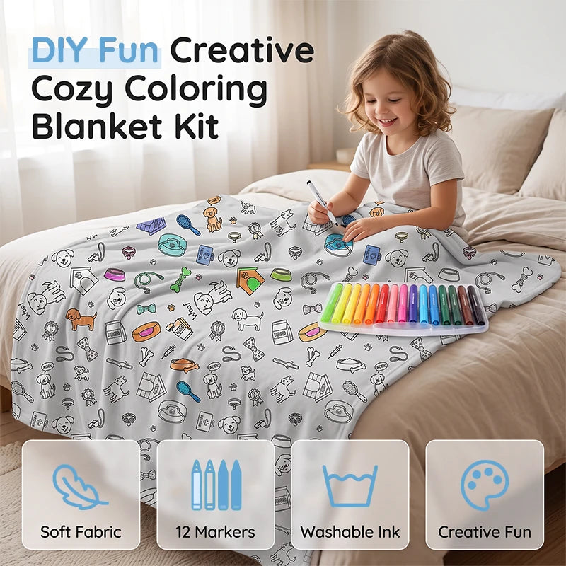 Creative Coloring Blanket Kit