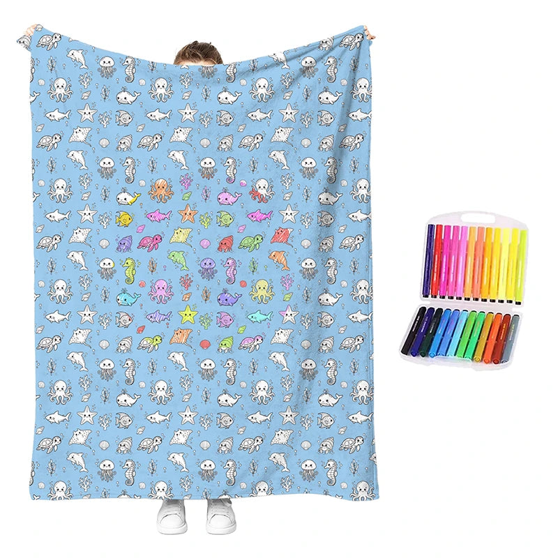 Creative Coloring Blanket Kit